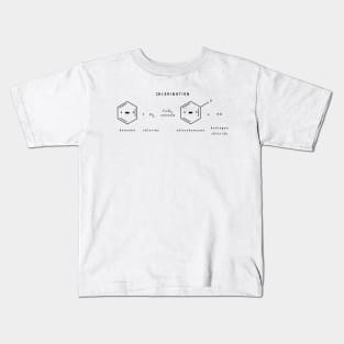 Kawaii Chlorination Of Benzene Doodle Reaction Kids T-Shirt